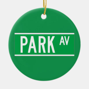 Park Av., New York Street Sign Ceramic Ornament