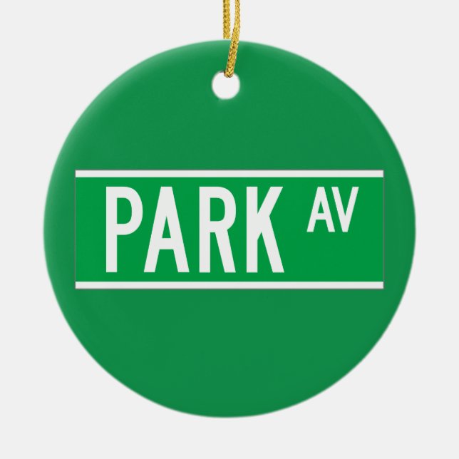 Park Av., New York Street Sign Ceramic Ornament (Front)