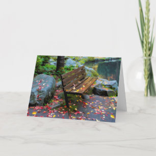 PARK BENCH WITH FALL COLORS CARD