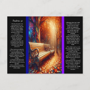 Park Bench With Psalms chapter 91 Postcard