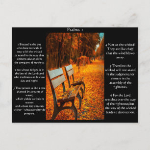Park Benches With Psalms chapter 1 Postcard