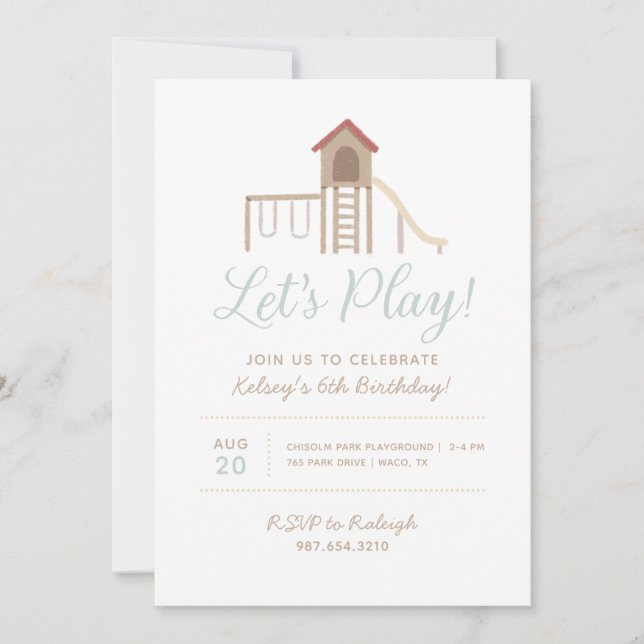 Park Birthday Party Playground Party Invitation (Front)