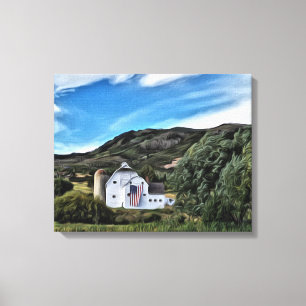 Park City Historic Barn Illustration by LH Canvas Print