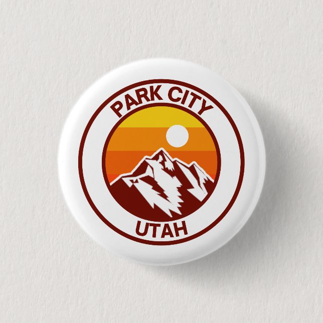 PARK CITY UTAH 1 INCH ROUND BUTTON (Front)
