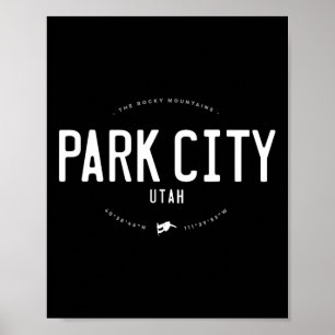 Park City Utah Graphic Distressed Vintage Snowboar Poster
