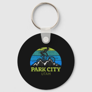 Park City Utah Mountain Biking Mtb Travel Vacation Keychain