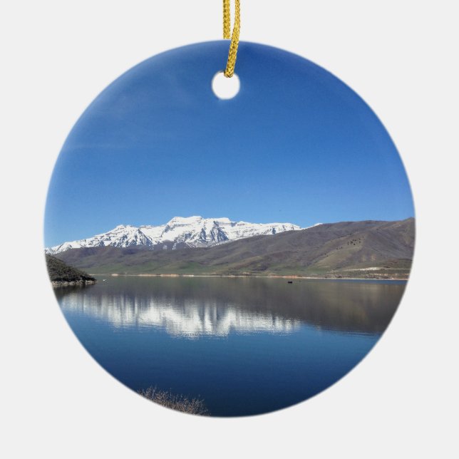 Park City Utah Mountain View Ceramic Ornament (Front)