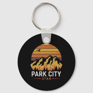 Park City Utah Mountains Ski Hiking Camping Trip S Keychain