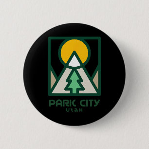 Park City Utah Mountains Tree 2 Inch Round Button