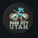 Park City Utah Retro Skiing Snowboarding Magnet<br><div class="desc">Park City Utah winter travel. Vintage retro ski and snowboard design for those who love winter sports, outdoor adventure, skiing and snowboarding. Cool extreme sports merchandise for your next ski trip on the snow mountain. Perfect for winter holiday and vacation. Great Christmas gift and birthday present for family and friends....</div>