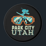 Park City Utah Retro Skiing Snowboarding Magnet<br><div class="desc">Park City Utah winter travel. Vintage retro ski and snowboard design for those who love winter sports, outdoor adventure, skiing and snowboarding. Cool extreme sports merchandise for your next ski trip on the snow mountain. Perfect for winter holiday and vacation. Great Christmas gift and birthday present for family and friends....</div>