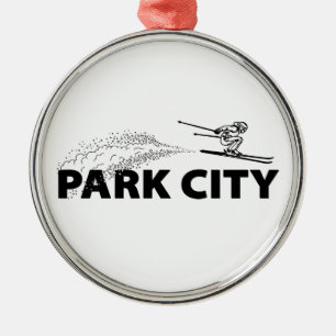 Park City Utah Ski Jumper Metal Ornament