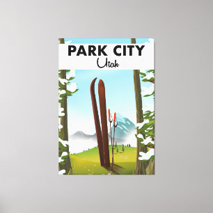 Park City Utah Ski poster Canvas Print