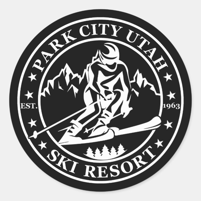 Park city Utah ski resort Classic Round Sticker (Front)