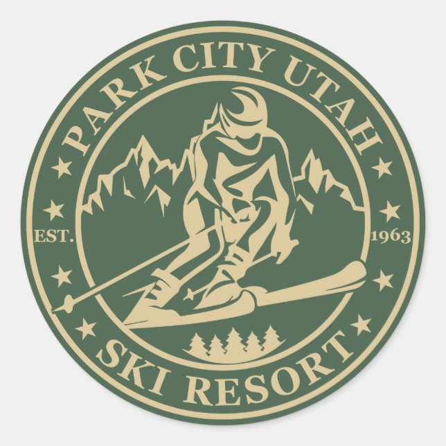 Park city Utah ski resort Classic Round Sticker (Front)