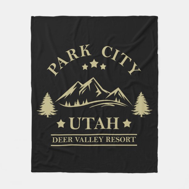 Park city Utah ski resort Fleece Blanket (Front)