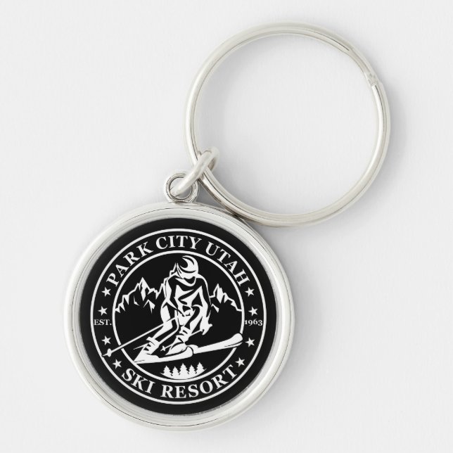 Park city Utah ski resort Keychain (Front)