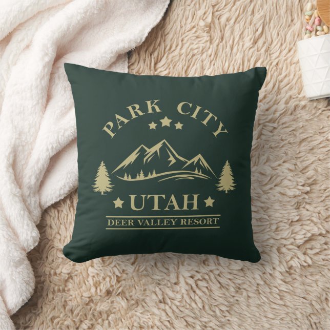 Park city Utah ski resort Throw Pillow (Blanket)