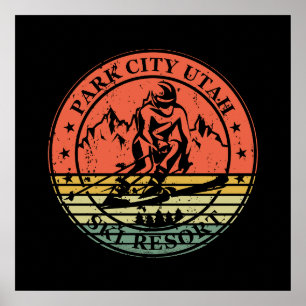 Park city Utah ski resort vintage Poster