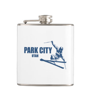 Park City Utah Skier Hip Flask