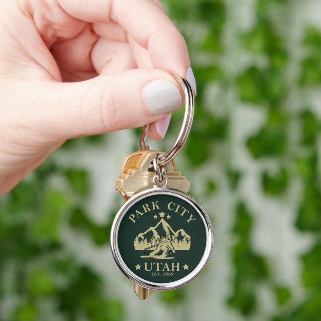 Park City Utah skiing Keychain (Hand)