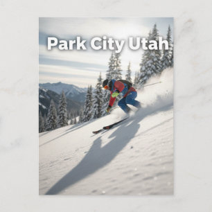 Park city Utah Skiing Postcard