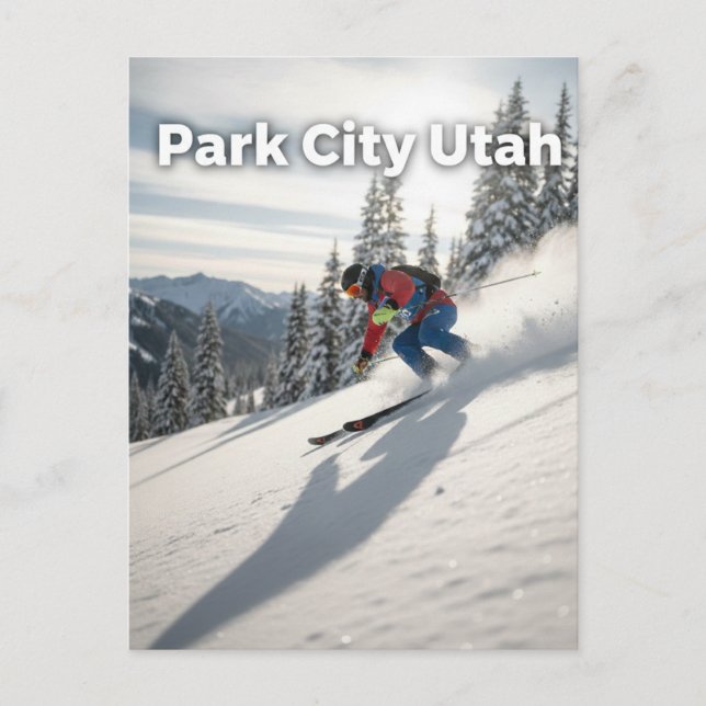 Park city Utah Skiing Postcard (Front)