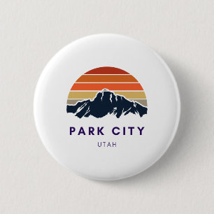 Park City Utah Skiing Snowboarding Hikers Utah Gif 2 Inch Round Button