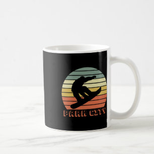 Park City Utah Snowboard Retro Sunset  Coffee Mug