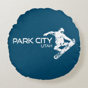 Park City Utah Snowboarder Throw Pillow
