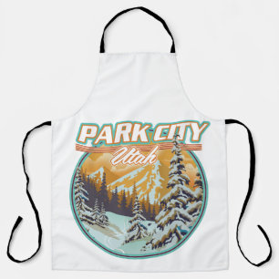 Park City Utah Travel Logo Apron