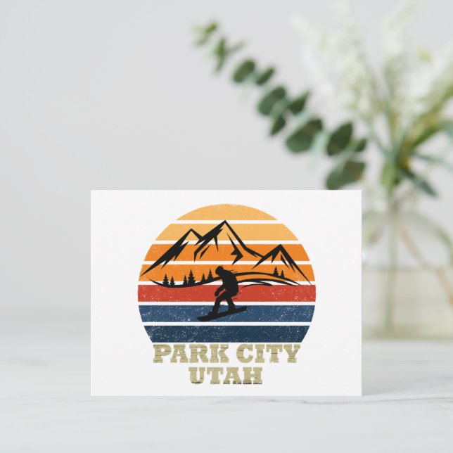 Park city Utah vintage Holiday Postcard (Standing Front)