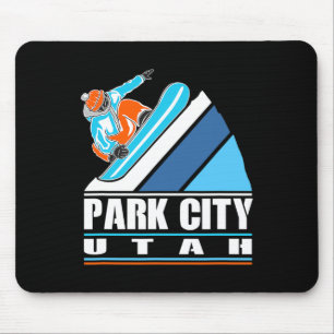 Park City Utah - Vintage Snowboarder  Mouse Pad