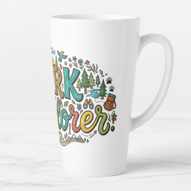 Park Explorer – Adventure Nature T-Shirt Latte Mug (Right)