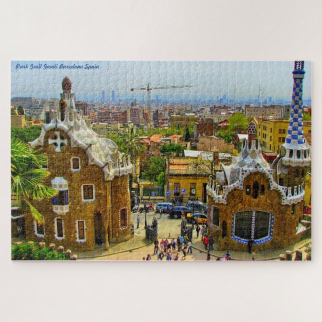 Park Guell Gaudi Barcelona. Jigsaw Puzzle (Horizontal)