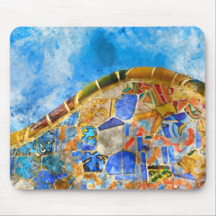 Park Guell in Barcelona Spain Mouse Pad