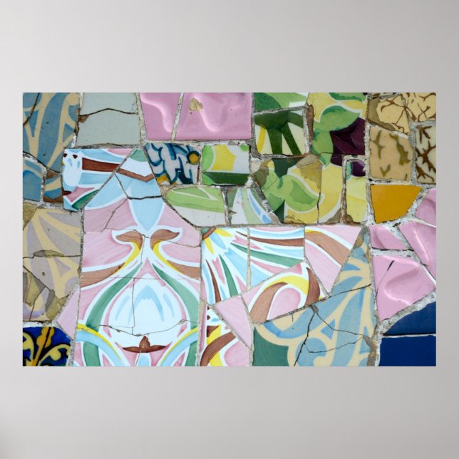 Park Guell mosaics Poster (Front)