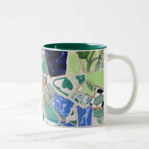 Park Guell mosaics Two-Tone Coffee Mug