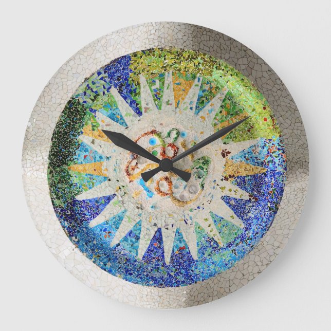 Park Guell mosaics Wall Clock (Front)