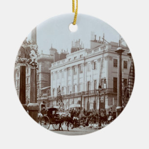 Park Lane being decorated for Queen Victoria's Dia Ceramic Ornament