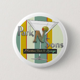Park N Sons Martini Bar & Lounge 2 Inch Round Button