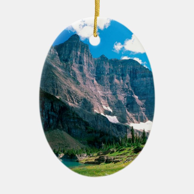 Park Near Iceberg Lake Glacier Montana Ceramic Ornament (Front)