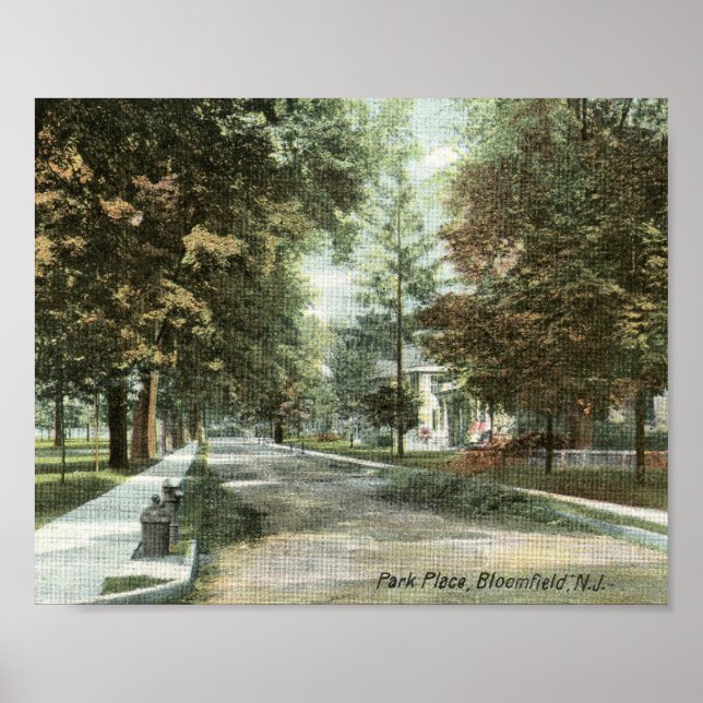 Park Place, Bloomfield, New Jersey 1906 Vintage Poster (Front)