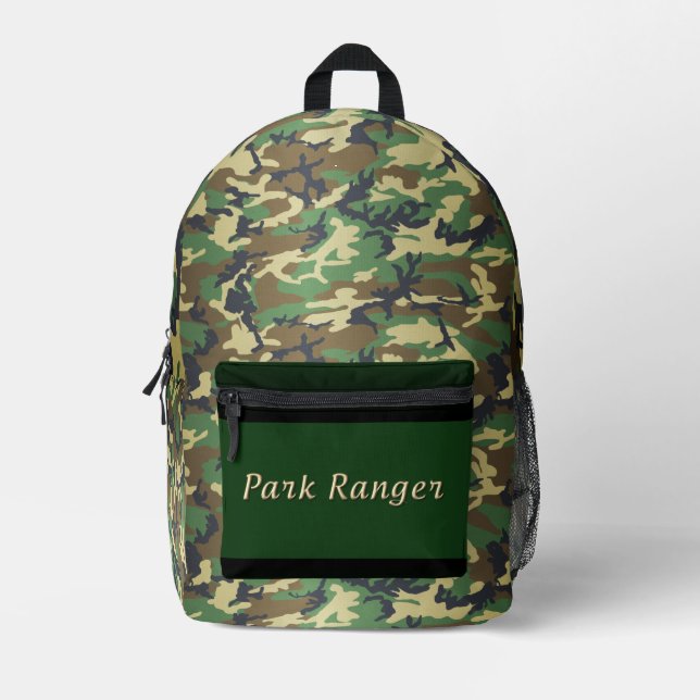 Park Ranger Camo Printed Backpack (Front)