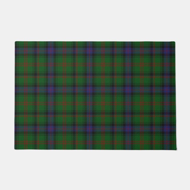 Park tartan green blue plaid doormat (Front)