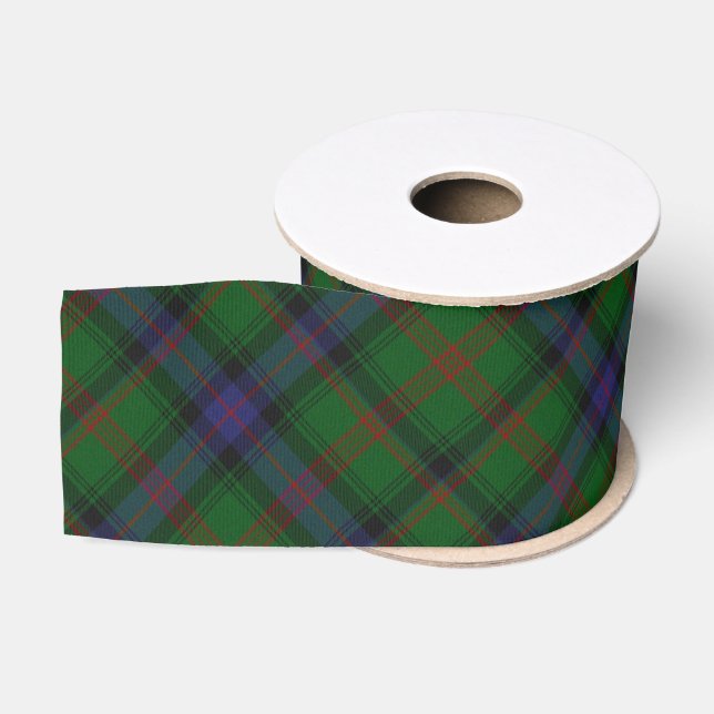 Park tartan green blue plaid grosgrain ribbon (Spool)