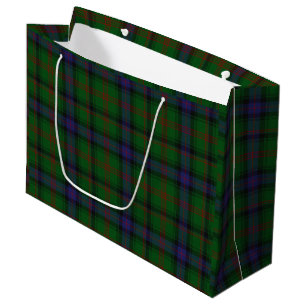 Park tartan green blue plaid large gift bag