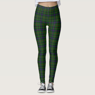Park tartan green blue plaid leggings