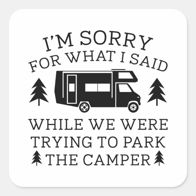 Park The Camper Square Sticker (Front)