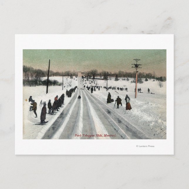 Park Toboggan Slide ViewMontreal, Canada Postcard (Front)